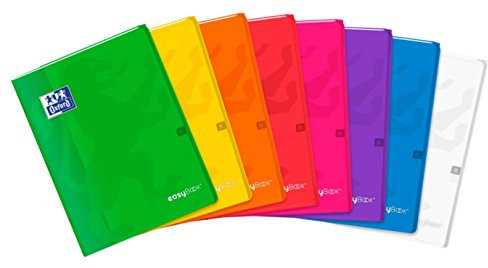 OXFORD Lot de 5 Cahiers EASYBOOK Agrafé 24 x 32 cm 96 pages 90g petits carreaux Couleurs aléatoires