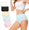 TUUHAW Culottes Femmes Lot de 5 Coton Taille Haute Slips Shorties Elasticité Ventre Plat Multicouleur-2 2XL