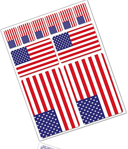 Biomar Labs® 10 x Vinyl Aufkleber Autoaufkleber Stickers Fahne Flagge USA Amerika America Amerikanische Auto Moto Motorrad Fahrrad Scooter Fenster D 39