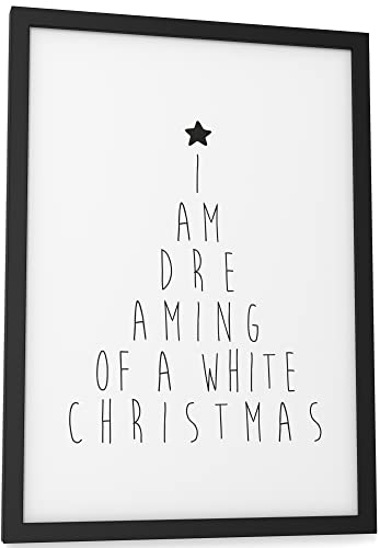 Papierschmiede® XMAS Poster, A4 (21x30 cm) Deko mit Spruch zu Weihnachten, Wohnzimmer Wanddeko, Schlafzimmer, Küche Dekoration ohne Rahmen, White Christmas