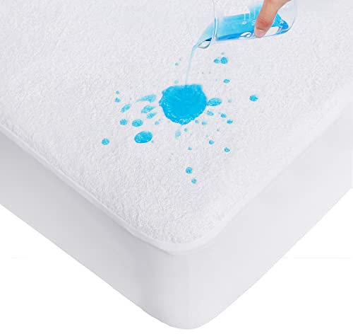 Wasserdichter Matratzenschoner, glatte Bambusviskose, für Nachttischbett (86 x 52 cm), passend für Chicco Next2Me & Costway Nachttischbett, Weiß