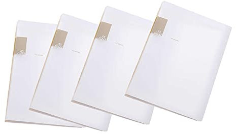 TUKA-i-AKUT [4x] Sichtbuch PP A5 insgesamt 160 Klarsichthüllen für 320 Blatt (je Buch 40 Klarsichthüllen), Transparente Hülle, Solid Präsentationsordner aus PP, 4er Set in Weiß, TKD8032-white-4x