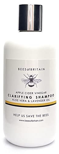 99% Natürlich KLÄRUNG SHAMPOO - APFELESSIG, ALOE VERA & LAVENDEL - 250ml von BEES of BRITAIN Ohne Sulfate, Parabene. pH 5,5. Wir Spenden 5% Unseres Gewinns, um Bienen und Bestäuber zu Retten