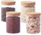 ORNAMI Airtight Glass Pantry Storage Canister Jar with Cork Stopper Lid | BPA-Free, Clear Kitchen Storage Jar (4, 0.8L)