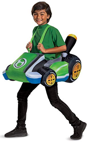 Disguise Child Boys Mariokart Inflatable Yoshi Kart Costume- One Size Fits Most Green