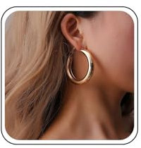 TseenYi Gold Creolen Dicke Creolen Ohrringe Personalisieren Minimalistische Ohrringe Schmuck für Frauen und Mädchen