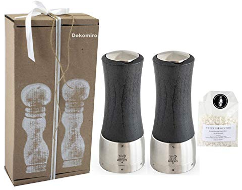 Dekomiro Geschenkset Peugeot Madras Graphit Pfeffer- und Salzmühle u'Select Madras Graphit, 16 cm