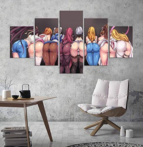 Leinwanddrucke 5 Stück Kunstdruck Wandbild 150×80Cm Sexy Arschbilder Mehrteilig Aufhängen Bilder Für Wohnzimmer Wohnkultur,Hd Gedruckt Rahmen Segeltuch Malerei