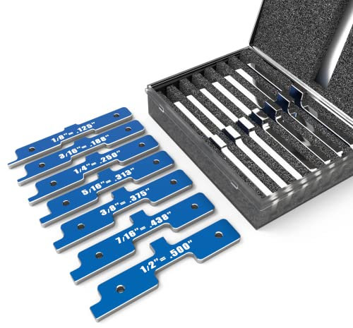 Yiranok Setup Block Height Gauge Set - Precision Aluminum Router Table Set Up Bars - 7 Pcs Table Saw Accessories Tools - Gift Choice for Carpenter, Construction, Woodworking, DIY Handyman