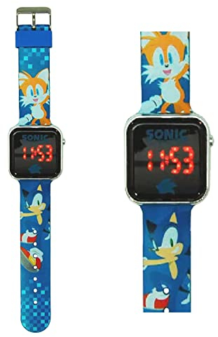 CARTOON Montre-bracelet numérique écran led, bracelet en silicone pour enfants, Sonic, Sport