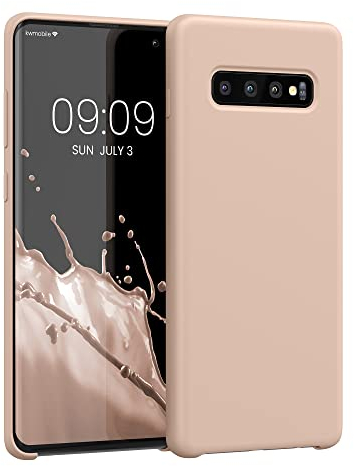 kwmobile Hülle kompatibel mit Samsung Galaxy S10 Plus / S10+ Hülle - Silikon Handy Case - Handyhülle weiche Oberfläche - kabelloses Laden - Coconut Swirl