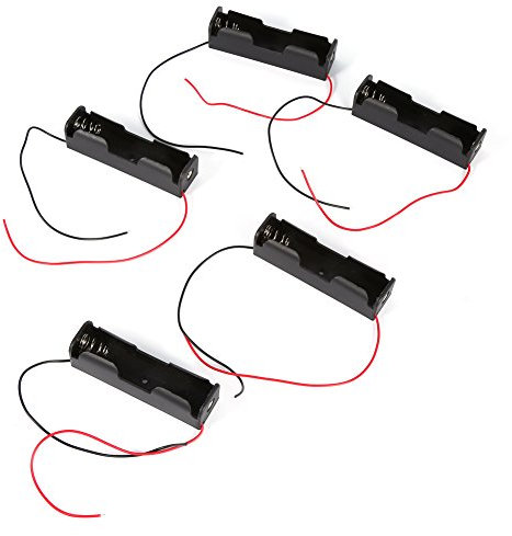 Batteriehalter, Batteriegehäusehalter, 5er-Pack 3,7-V-DIY-Batterie-Aufbewahrungsbox in Parallel- oder Reihenschaltung, Kunststoff-Batteriegehäuse mit Clips, Stiften,