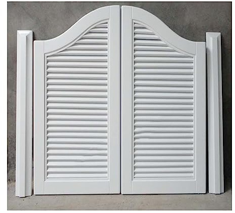 Volets Porte de clôture en bois massif, portes de café à porte battante en bois massif, portes de salon à persiennes intérieures oscillant avec charnières en métal ( Color : D , Size : W90xH100cm(35.4