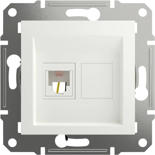 Schneider Electric Asfora RJ11-Telefondose, 1-fach,Telefonbuchse, Unterputz, 1 Ausgang, weiss, Artikelnummer EPH4170121D