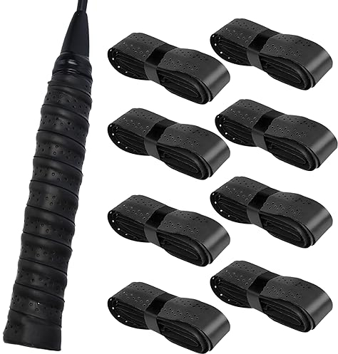 KAYEF Poignée de badminton 8 pièces, poignée de raquette de tennis antidérapante, poignée de raquette de tennis, poignée de raquette de squash, pour le badminton, le netball, le tennis