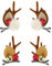 WLLHYF Lot de 4 pinces à cheveux de Noël, en forme de bois de renne de Noël - Jolies pinces à cheveux pour fille - Cadeau de Noël avec boules et oreilles de cerf - Café