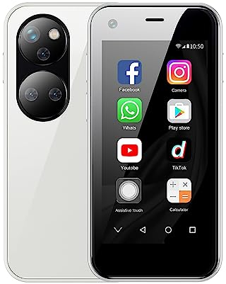 ZOKOE P40 Mini-Handy 2.5 Kinder Telefon Android 9.0 Smart 3G Quad Core 2GB RAM 16GB ROM 5.0MP Dual SIM Kein Vertrag Telefon(Weiß)