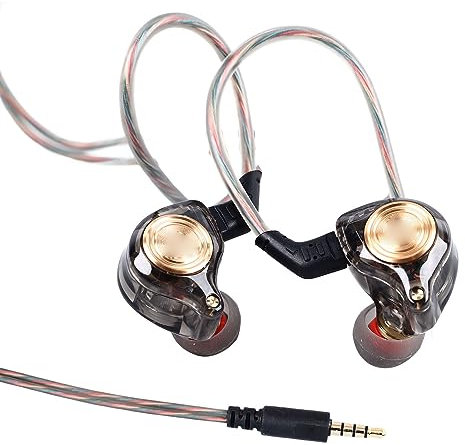 QKZ AK3 Auricolari Cablati, Monitor In-ear Auricolari Bassi Auricolari Cablati, Cuffie Dinamiche Cablate per Bassi Pesanti con Controllo Volume Microfono per Telefoni Cellulari
