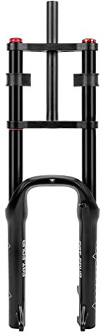 Forcella Anteriore Neve da Spiaggia 20 Pollici Mountain Fat Bike Forchetta Ad Aria 28.6mm Tubo Dritto 120mm Corsa 9mm*135mm QR Regolazione Smorzamento (Material : 20'' Black)