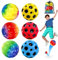 MOKIDO 4 Stück Moonballs, Spaceballs Regenbogen Gummiball Set, Springball & Flummi für Kinder, Hohe Sprungkraft, Astro Jump Ball, Spielball für Drinnen & Draußen