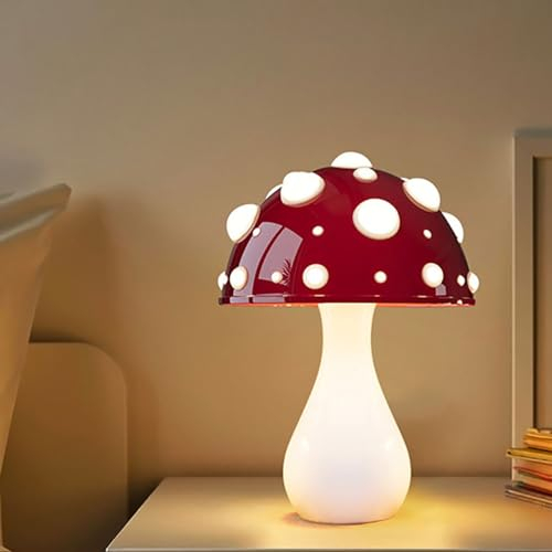 Pilz Tischlampe LED Mushroom Tischleuchte Nachttischlampe mit Kabel 3000K/ 4500K/ 6000K Pilz Lampe Deko Nachtlicht Mushroom Lampe Schreibtischlampe für Wohnzimmer Schlafzimmer Arbeitszimmer Hotel,A