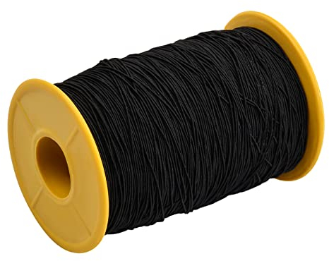 Wisebom Filo elastico, 0,5 mm x 320 m, cordoncino in gomma elasticizzato, per bracciali, collane, gioielli e fai da te (nero)