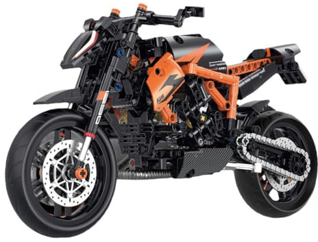 NUOJIAYING Technik Motorrad Bausteine für Superduke 1290R, 579 Teile Klemmbausteine Technik Supermotorrad, Technik Motorrad Modell Kompatibel mit großen Marken
