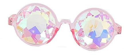 COLLBATH Kaleidoskopbrille Pink Beugungsgläser mit Flexiblem Bügel Damen Festival Bühnenbrille für Kostümparty Cosplay