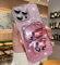 BSLVWG Compatible for iPhone 15 Pro Max Case Cute,Gradient Glitter Bling Cover with Rabbit mirror,Anti-Scratch Soft TPU Slim Fit Shockproof Protective Cases with Stand for Women Girls (Pink-02)