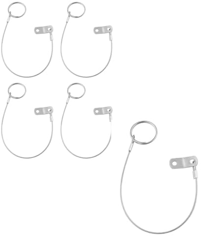 ZONADAH Set of 5 Stainless Steel Lanyard Quick Release Pin Lanyard for Boat Deck Hinge Cable Tether Safety Wire Marine Hardware 1 Loop with Quick Release Ring 150mm