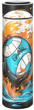 LINNIKEEEE Pallavolo Con Acquerello Borraccia Termica - Acciaio Inox,A Prova Di Perdite Bottiglia D'Acqua Inossidabile Isolato per Ragazzi Ragazze