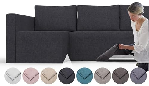 Friheten Ecksofa links Ersatzbezug, Ecksofa strapazierfähiger Bezug, haustier- und fleckenbeständiger, langlebiger Nanotechnologie-Stoff, leicht zu reinigen und auszutauschen (Anthrazitfarbe)