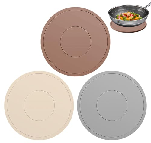 Topfuntersetzer Silikon, Untersetzer-Set (22cm 3 Stück), Multifunktional Runde Pfannenuntersetzer, Topfuntersetzer Hitzebeständig, rutschfest Teller Untersetzer, Wiederverwendbar und Waschbar