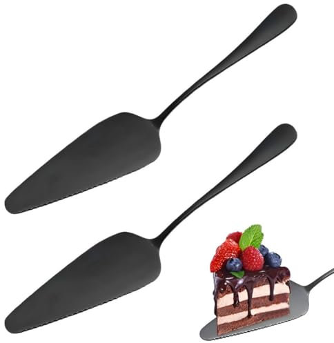 WeddHuis 2 pièces en Acier Inoxydable, Pelle à Gateau, Couteau à Gâteau, Pelle à Pizza avec Bords Dentelés, Ensemble Couverts pour Cuisine, Restaurant, Mariage, Fête