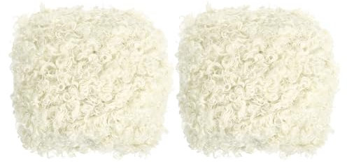 PATIKIL 33yds Filato Soffice, 2 Gomitoli Filato Peloso Filato Finto Pelliccia Uncinetto Morbido Poliestere Peluche Pelliccia Ciglia per Coperta Maglia Tappeto Maglione, Beige