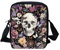 Biyejit Damen Herren Kuriertasche Kinder Crossbody Umhängetasche mit Reißverschluss Tragbare Geldbörse Münztasche für Handy Reisepass, Sugar Skull