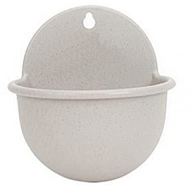 lulalula Pot de Fleurs Mural en Résine, Forme Demi-Ronde, à Suspendre, pour Intérieur ou Extérieur, Pot de Fleurs en Résine Couleur Marbre (Marbre, 21.5 x21cm)