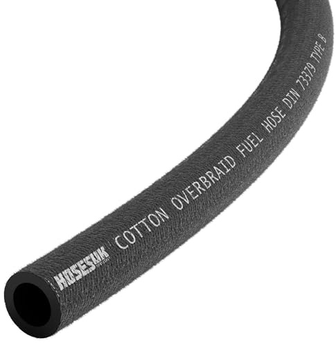 6mm Fuel Hose – Reinforced Rubber Hose for Fuel, Diesel, Petrol, Water – Oil-Resistant Flexible Pipe for Engine Fuels, Industrial Use – Braided Tube 2 Metre