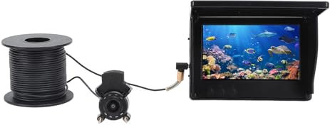 Underwater Fishing Camera with 4.3in Visible Large Screen, Underwater Photography Cameras 1080P HD Deeper Fishing Line Fish Finder, 15m Cable, Fish Finder for Ice Fishing