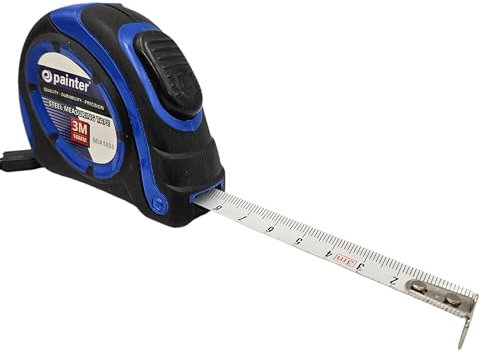 Painter - Maßband 3m - Bandmaß mit Auto-Lock - Rollmeter, Metermaß, Messband - Hülle mit Gummischutz, große und gut sichtbare Skala, Breite des Maßbandes19 mm, Leicht