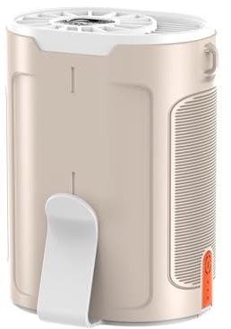 Mini Portable Waist Fan - Rechargeable with 4 Speeds & 6600RPM Powerful Airflow, Hands-Free Neck Cooling for Camping, Outdoor, Jobsite (White)
