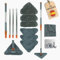 FINE SELECTIONS ®️ Pack 2 Mopas Triangular giratoria 360 | Mopa para Limpiar Azulejos y Paredes | Kit con Almohadillas de Chenilla y Microfibra | Trapo de Fibra de Bambú y Colgador de Acero Inoxidable