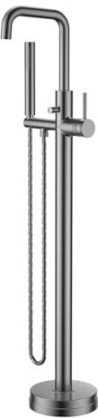 Freestanding Bath Mixer Tap with Hand Shower - Floor Mounted Brass Construction Swivel Spout Dual Handle Options Modern Bathroom Tap (Gunmetal)