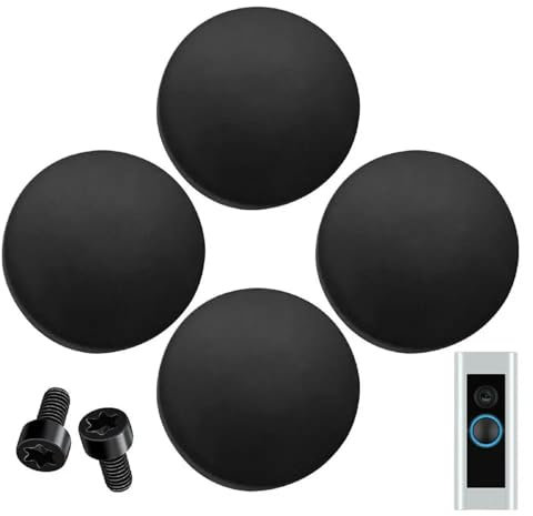 Shinekoo 4Pcs Round Doorbell Replacement Button with Screws for Video Ring Doorbell Pro Fix Your Broken Cracked Button Doorbell