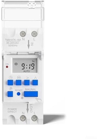 Eawfgtuw M919TK Timer Digitale Interruttore, Astronomico Alba Tramonto Controllo con Display LCD, 16A 3200W Programmabile Smart Light Switch