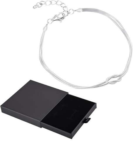 COYUN Armband Damen Silber Ketten Armbänder Set Vergoldet Charm Armkette Verstellbare Stapelbare Herz Knoten Büroklammer Perlenarmband Armbander Bracelet Schmuck Frau Frauen