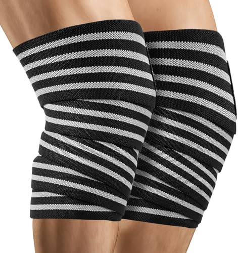 JLFDLLYYZQ 1 Paar 180 cm Sports Kniebandage für Krafttraining Fitness | Knee Support für Kompression Oberschenkel oder Kompression Knie, Kniestütze für Cross Training, Gewichtheben, Powerlifting
