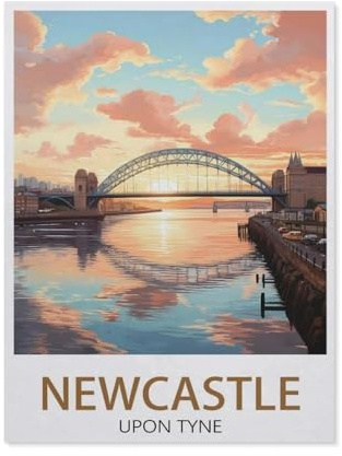 Newcastle Upon Tyne Vintage Travel Poster，Jigsaw Puzzles 1000 Pieces for Adults, Classic Puzzle Kids Puzzle Challenging and Difficult Puzzles for Adults and Teens（38x52cm）-AO93