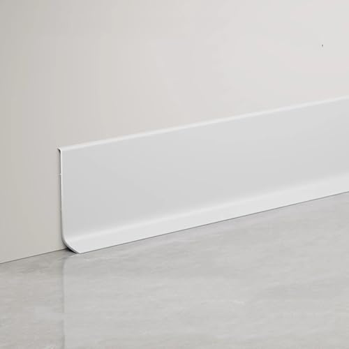 Lot de 4 plinthes en aluminium blanc mat 4/6/8 cm de hauteur 125 cm de long pour décoration d'intérieur, décoration murale durable et élégante