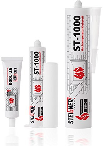 STEIGNER Adhesivo Térmico ST- 1000 40 ml Resistente al Calor para Cuerdas de Chimenea Alta Temperatura hasta 950°C Sellador de Chimenea